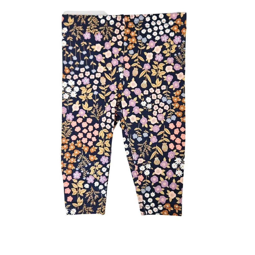 Carters Baby Girls 2-Piece Chambray Top & Floral Leggings Outfit Set 6 Month